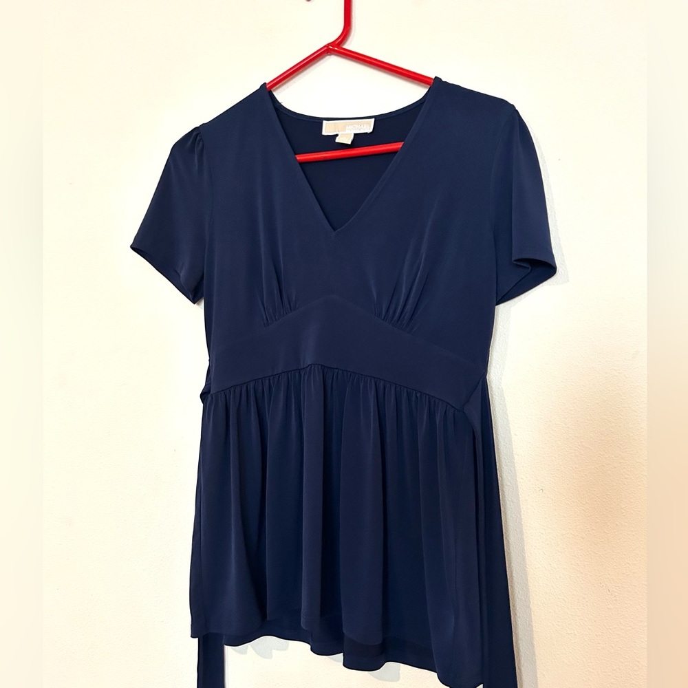 Michael Kors Retired Style BabyDoll Navy Top